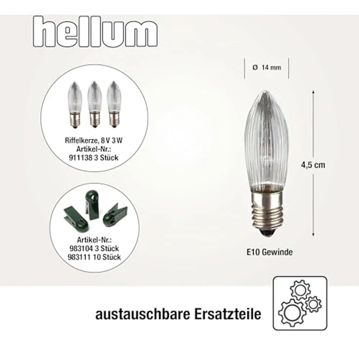 Hellum Lichterkette Weihnachtsbaum innen Made in Germany, Christbaumbeleuchtung mit Clips, 30 Lichter, 2030 cm beleuchtet, grünes Kabel und weißer Schaft, für Innenbereich mit teilbaren Stecker 813012 – Bild 5
