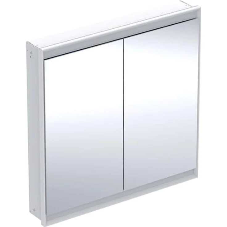 Geberit ONE Spiegelschrank mit ComfortLight, 2 Türen, Unterputzmontage, 75 x 90 x 15 cm, 505.802.00, Farbe: Aluminium eloxiert - 505.802.00.1
