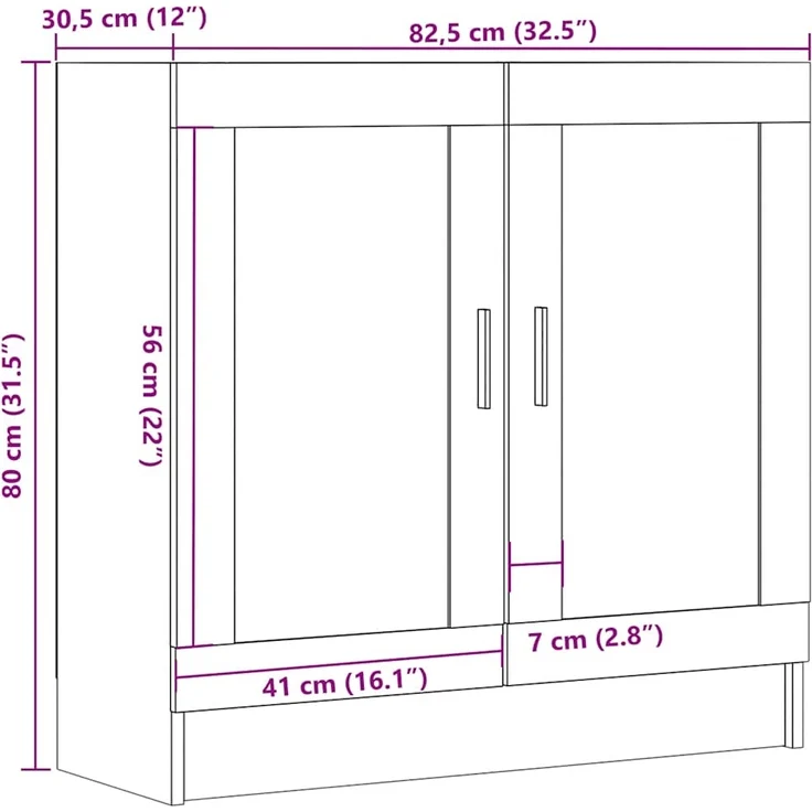 vidaXL Bücherschrank Altholz-Optik 82,5x30,5x80 cm Holzwerkstoff 856154 – Bild 10
