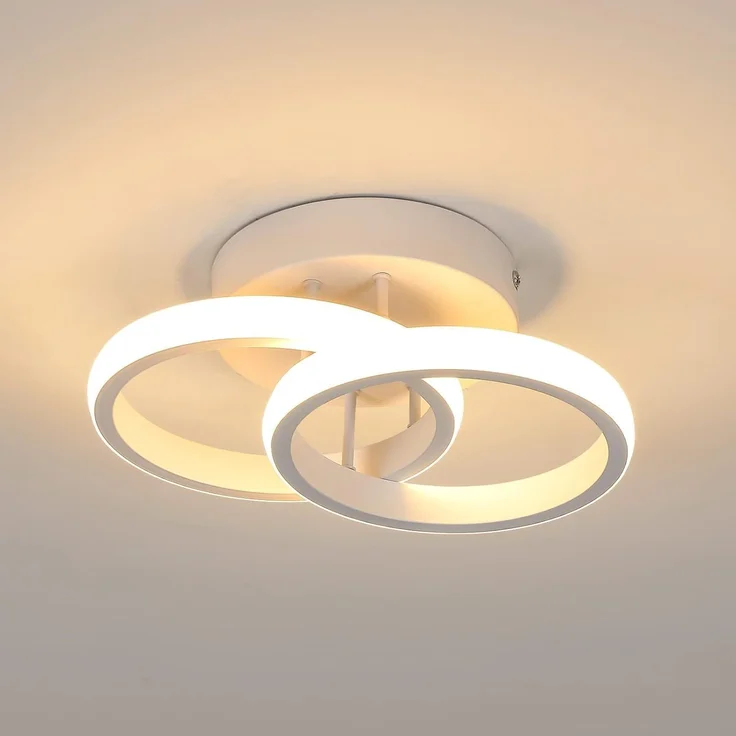 Goeco LED Deckenleuchte 2 Birnen, Runde Design, 3000K, 22W, Silikonhülle, LED, Warmweiß, für Wohnzimmer, Schlafzimmer & Küche – Bild 1