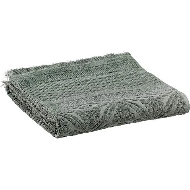 Vivaraise Duschtuch Zoé, Grün, 100% Baumwolle, 70x140 cm, strapazierfähig mit Fransenverarbeitung – Bild 1