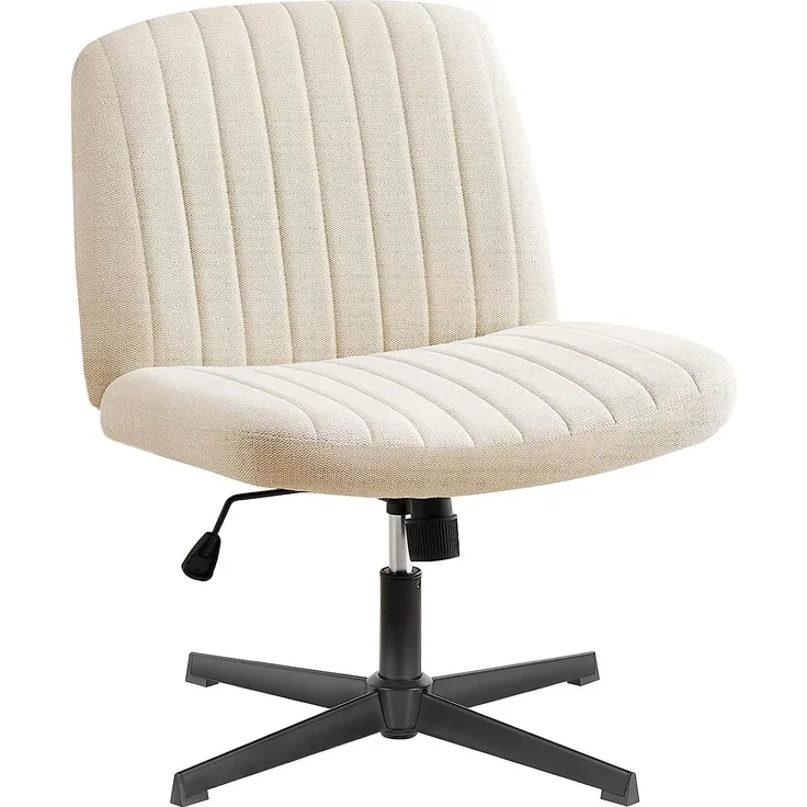 DUMOS Bürostuhl Ohne Armlehne, Teddysamt und Bequemes Netzgewebe Criss Cross Chair, mit Verbreitertem Sitzkissen Schneidersitz Stuhl, Geeignet für Büros, Schlafzimmer und Wohnzimmer