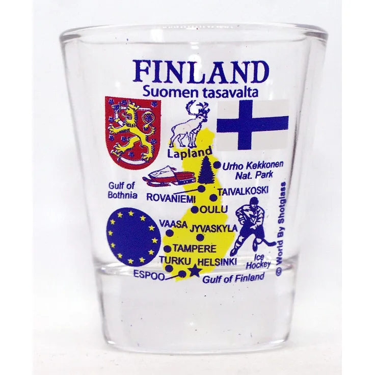 Finland EU Series Landmarks and Icons Shot Glass by World By Shotglass