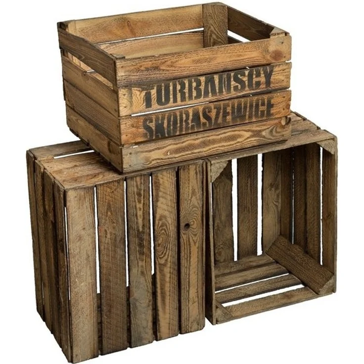 Kistenkolli Altes Land Allzweckkiste 3 x Holzkisten "TS" -geflammt (Spar-Set) – Bild 3