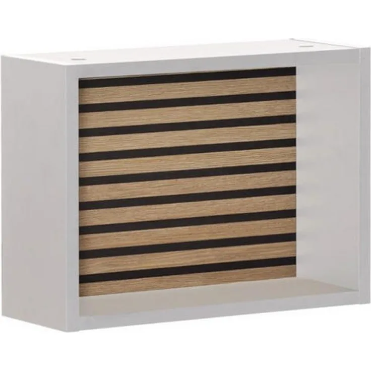 PROREGAL Wandregal Zebra, Weiß, Holz, 40x30x16 cm, 1 offenes Regalfach, leicht montierbar, Made in Germany