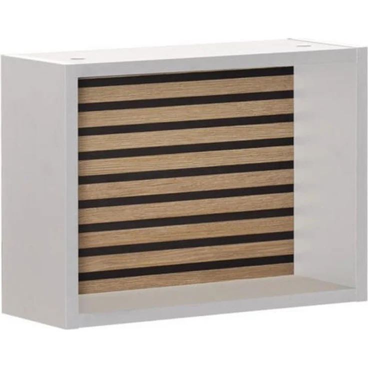 PROREGAL Wandregal Zebra, Weiß, Holz, 40x30x16 cm, 1 offenes Regalfach, leicht montierbar, Made in Germany