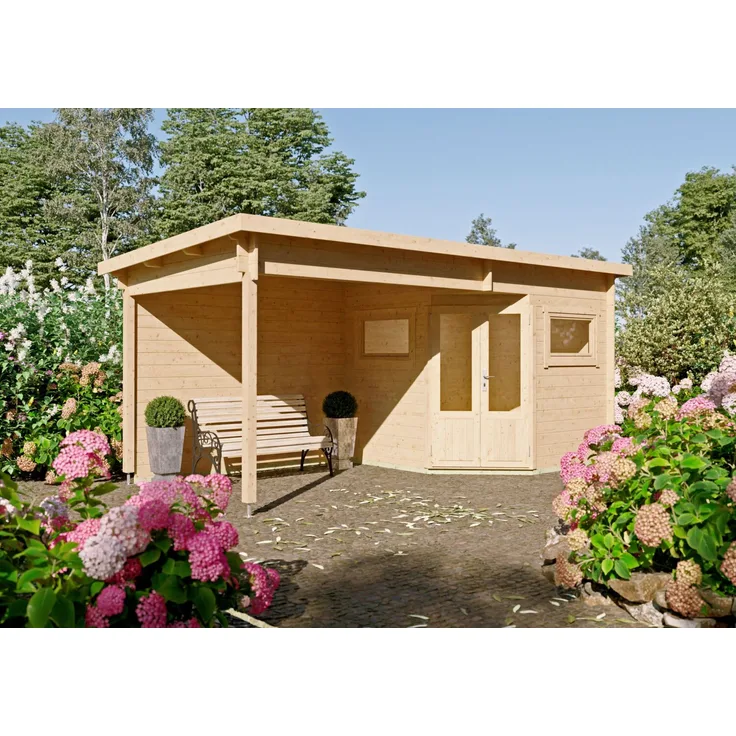 Fjordholz 5-Eck Gartenhaus Modell Leva 2C Natur