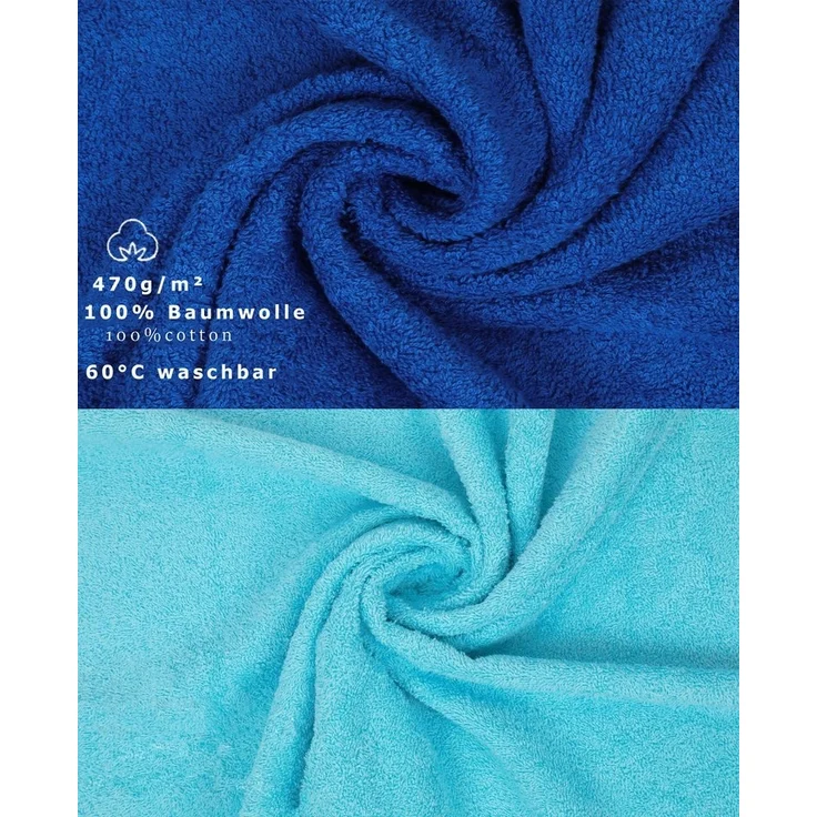 Betz Waschhandschuh 10 Stück Premium 16x21 cm Farbe Royalblau und türkis, Baumwolle (10-St) – Bild 2