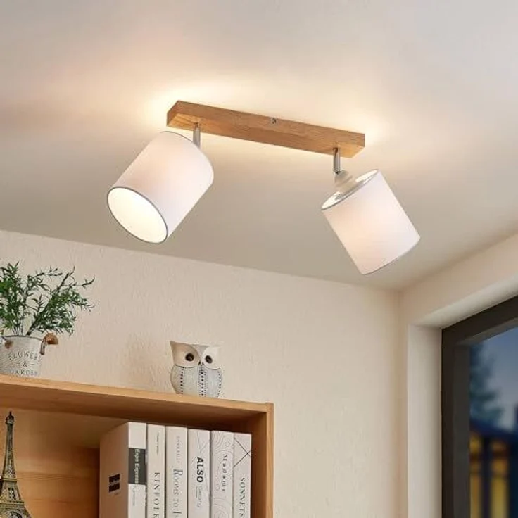 Lindby Deckenstrahler Imarin, Holz IP20, 2 x 15 W LED – Bild 3