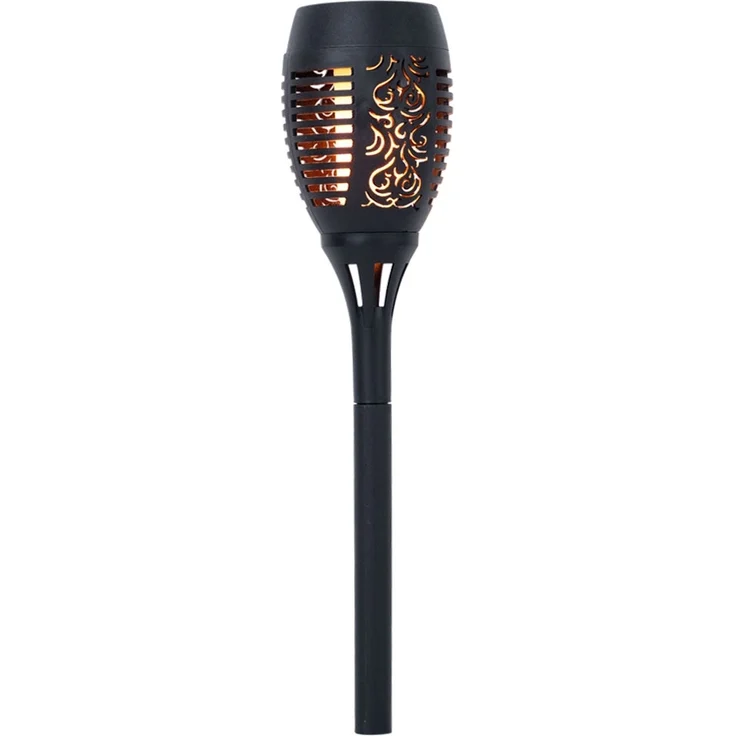 6er Set LED Solarleuchte, Fackel, Feuereffekt, schwarz, H 50 cm – Bild 7