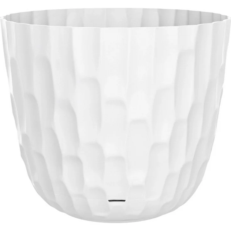 Engelland Blumentopf Pflanztopf mit Untersetzer & Bewässerungssystem (Vorteils-Set, 1 St, robuster PP-Kunststoff), Übertopf, Hammerschlag-Optik, Innen- & Außen, Wasserspeicher, rund – Bild 5