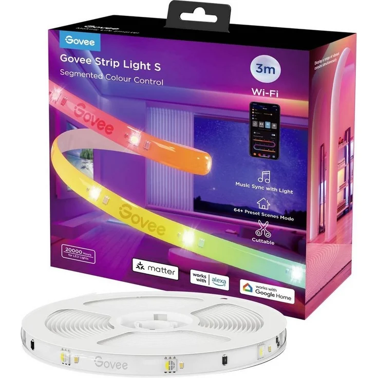 Govee LED Strip Lights Matter ready 3 Meter EEK G – Bild 1