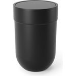Umbra Bath Touch Mülleimer mit Deckel, Abfalleimer, Müllsammler, Papierkorb, Soft Touch Kunststoff, Schwarz, 023269040