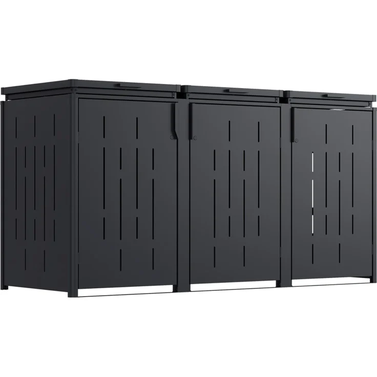 Weide Mülltonnenschrank XL | aus Stahl | 2250L | in Anthrazit 225x83x120cm – Bild 2
