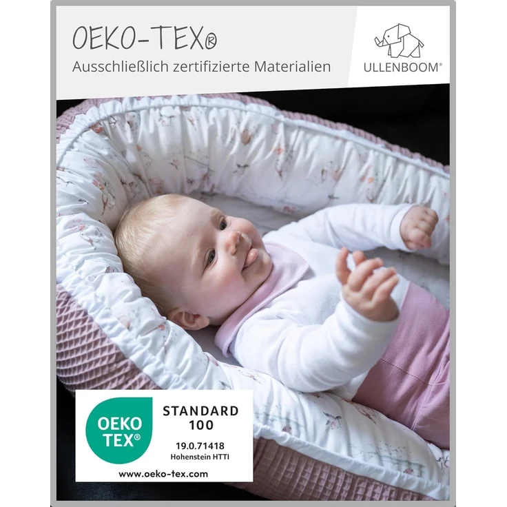 ULLENBOOM Babynest - 100% OEKO-TEX Materialien & Made in EU, Märchenwald - Babynestchen Neugeborene aus kuscheliger Baumwolle, Ideal als Reisebett & Kuschelnest geeignet – Bild 2