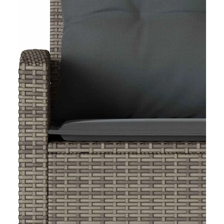 vidaXL 6-tlg. Garten-Sofagarnitur mit Kissen L-Form Grau Poly Rattan 3213541 – Bild 9