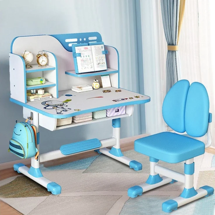 Rutaqian Kinderschreibtisch Kinderschreibtischstuhl Set für Kinder,Höheverstellbar 105 und 111 cm (Kinder-Schreibtisch- und Stuhl-Set, 1-St, 1 x Kinderschreibtisch, 1 x Kinderstuhl), Schreibtisch mit Stuhl, Bücherständer und Schublade für Jungs Mädchen – Bild 3