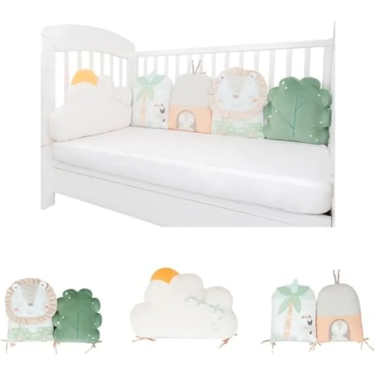 Kikkaboo Babykissen-Set 5-tlg. Plüsch Jersey Einzelkissen Maße 35 x 30 x 7 cm grün