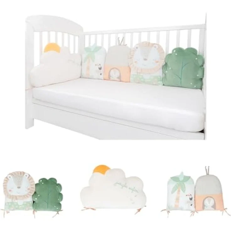 Kikkaboo Babykissen-Set 5-tlg. Plüsch Jersey Einzelkissen Maße 35 x 30 x 7 cm grün – Bild 1