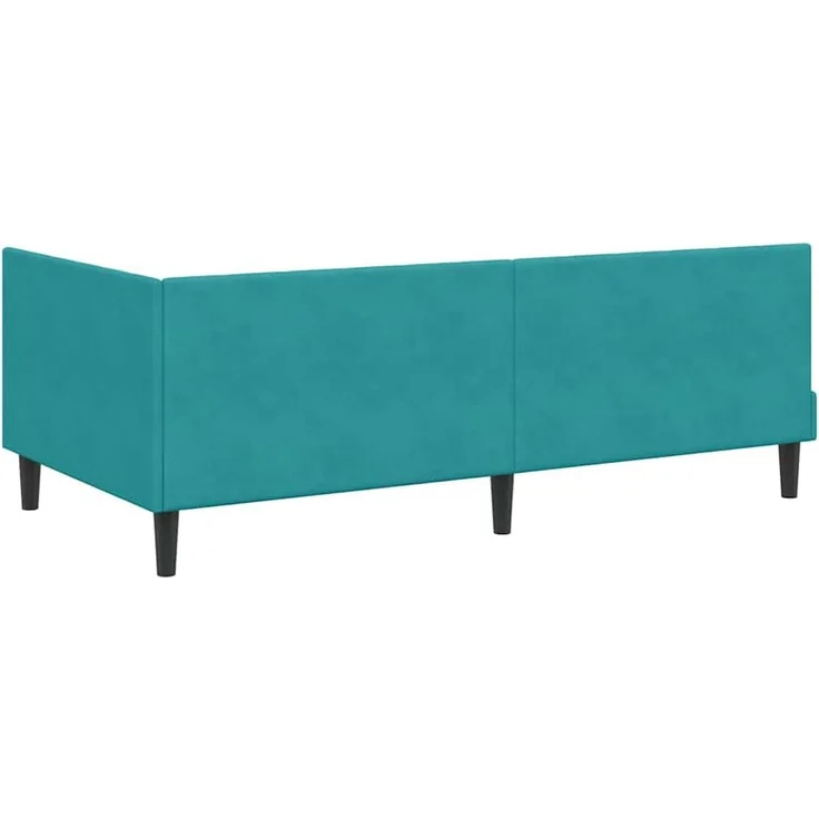 vidaXL Eckbettgestell mit Kopfteil Türkis 90 cm x 200 cm Samt 42016356 – Bild 6