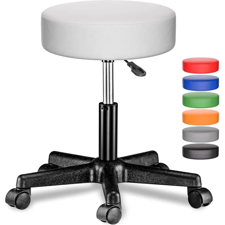 Casaria Drehhocker, Höhenverstellbar 10cm Polsterung 46-60cm Sitzhöhe 360° Drehbar Ø35cm