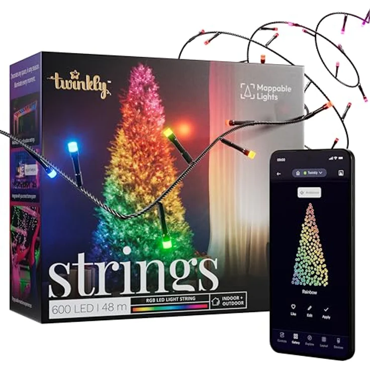 Twinkly TWS600STP-BEU, 600 Lampen, LED, Multi, 30000 h, Drinnen/Draußen, Schwarz – Bild 2