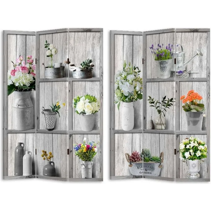 HTI-Living Paravent Paravent Flora (Stück, 1 St, 1 Paravent), Raumteiler Sichtschutz Trennwand