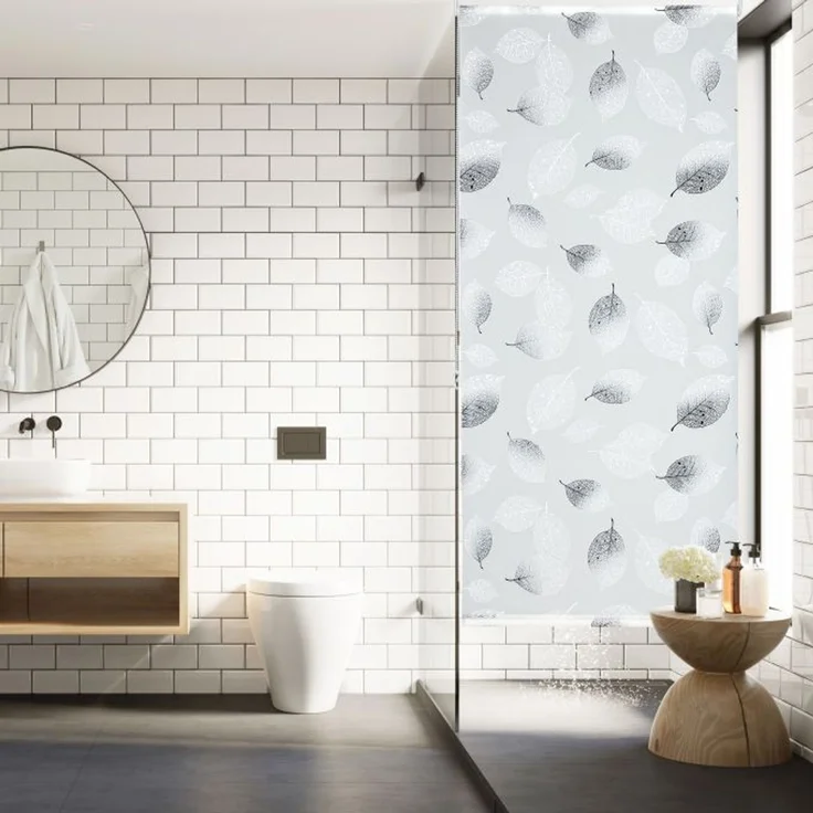 Relaxdays Duschrollo mit Blätter Design – Bild 5