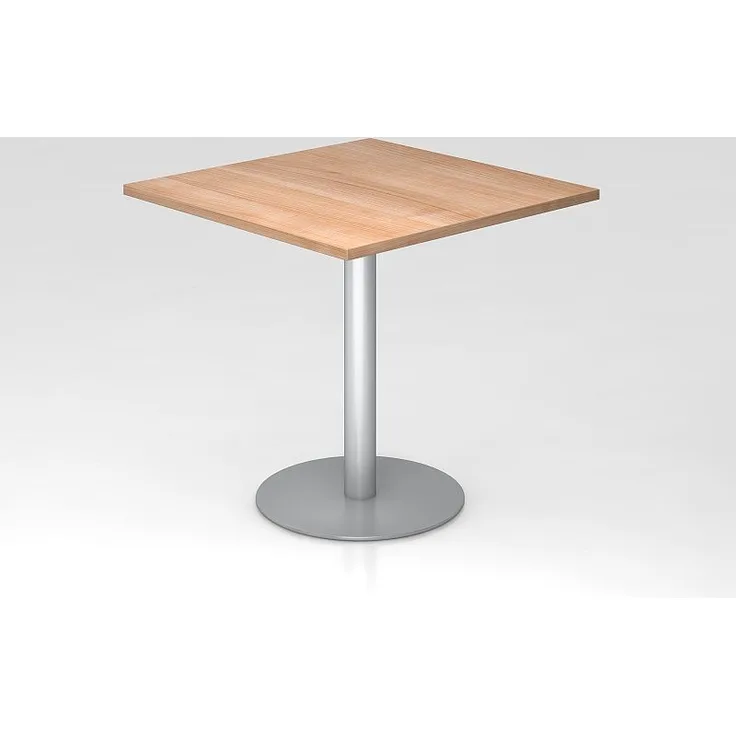 Besprechungstisch STF08 80x80cm Nussbaum Gestellfarbe: Silber