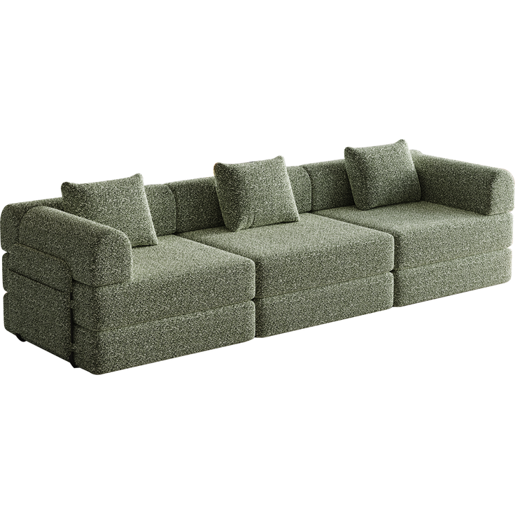 ZUBALIYA SchlafSofa mit LED - Beleuchtung, mit Ablageflächen, mit Chenille - Bezug, mit Samtbezug, mit breiten Armlehnen – Bild 6