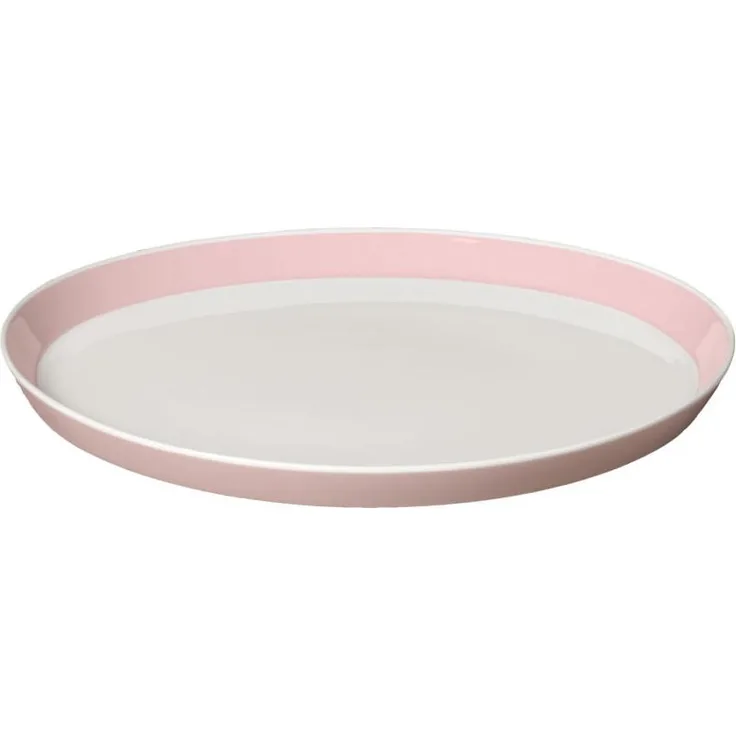 Ritzenhoff Livø Speiseteller, Speise Teller, Servierplatte, Menüteller, Porzellan, Weiß / Rosa, Ø 26 cm, 4150003