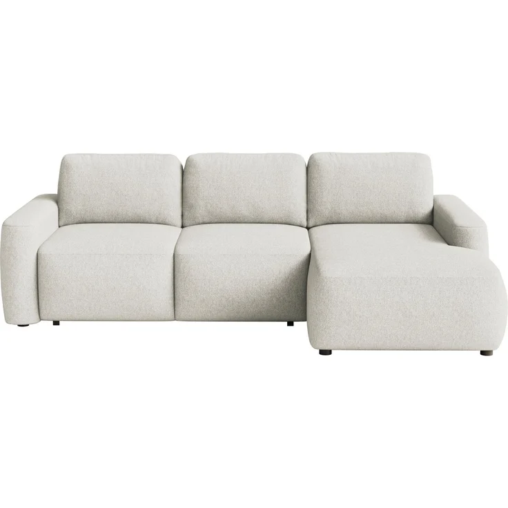 Selsey 'Carnos Mini' Ecksofa mit Schlaffunktion, Ottomane rechts, Chenille pflegeleicht, Creme – Bild 6