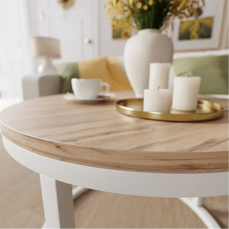 Lookway Couchtisch CIRI mit einer Platte in Holzdekor (1x Couchtisch), Durchmesser: ⌀60 cm – Bild 3