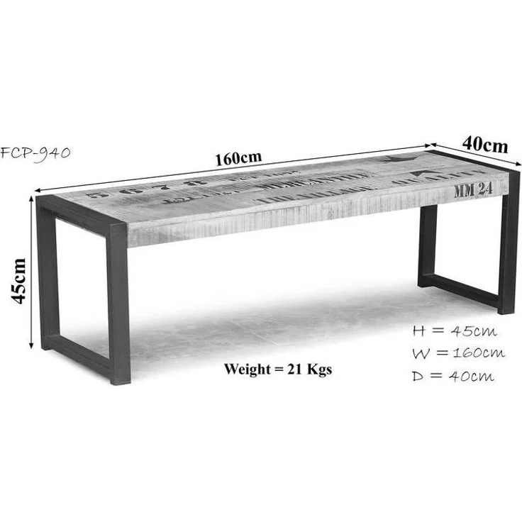 Bank Mango 160x40x45 natur bedruckt FACTORY #121 – Bild 3