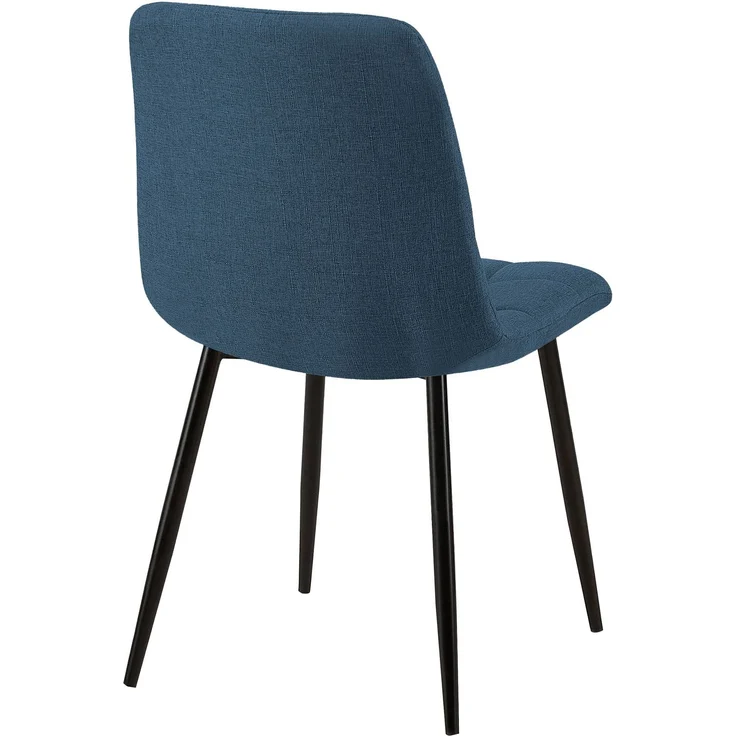 CLP 4er Set Esszimmerstuhl Tilde gepolstert mit Rückenlehne bis 150 kg belastbar - Farbe:blau;Material:Stoff – Bild 5