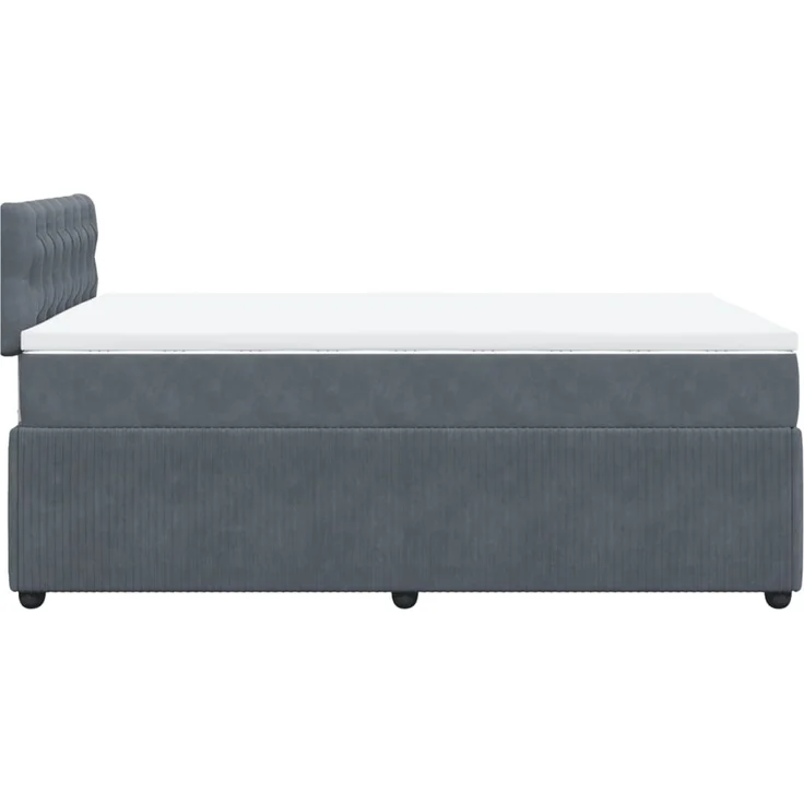 vidaXL Boxspringbett mit Matratze Dunkelgrau 120x200 cm Samt 3287717 – Bild 9