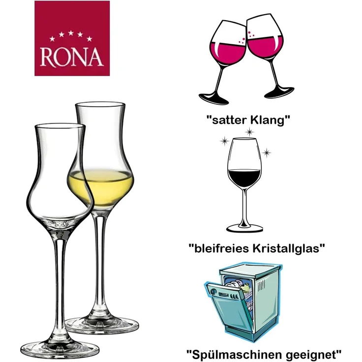 Rona Grappaglas 90 ml, 6er Set Destillatglas Schnapsglas – Bild 5