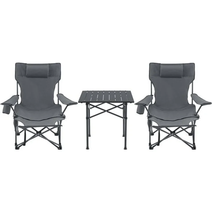 Campingmöbel Set Bellante 3-tlg. Klappbar Grau [casa. pro] – Bild 4