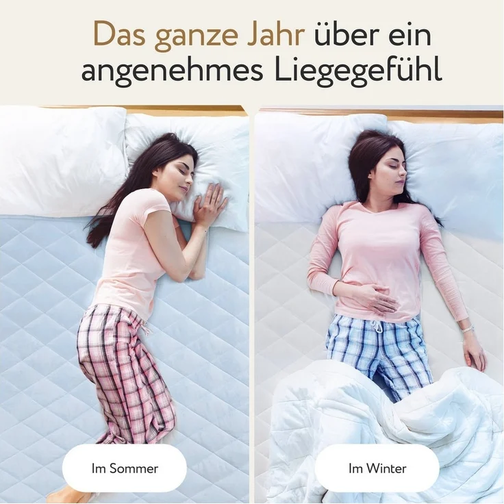 Matratzenauflage 2-in-1 Ganzjahresauflage Sommer- & Winter Kühlend & Wärmend Herlag – Bild 2