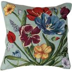 heimtexland Platzset Gobelin Tischdeko Osterdeko Tischset Deko Kissen, (1-St, Typ884), Kissenhülle 40x40 cm Blumen Türkis