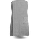 Normani Saunakilt für Damen, extra groß aus 100 % Bio-Baumwolle mit Klettverschluss und aufgesetzter Tasche, made in Europe