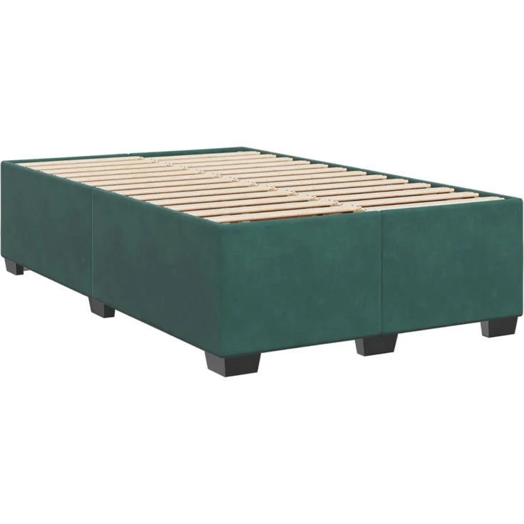vidaXL Boxspringbett mit Matratze Dunkelgrün 120x200 cm Samt 3288579 – Bild 7