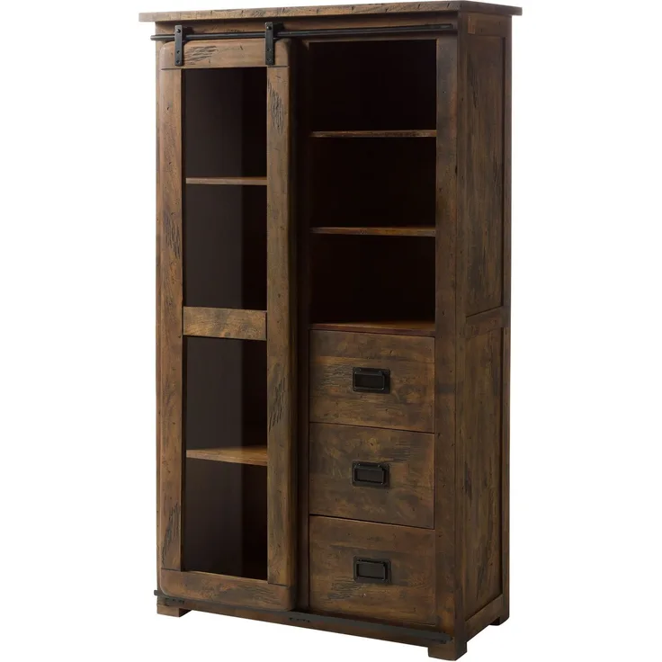 Vitrine Mango 100x45x175 braun lackiert RAILWAY #426