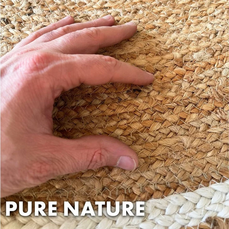 Karat Teppich Jute Rund, Handgewebter Naturteppich, In verschiedenen Ausführungen – Bild 3