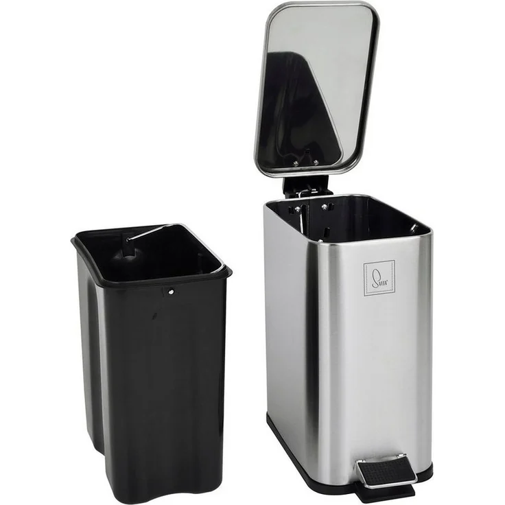 SVITA Mülleimer ST5, Treteimer, Softclose-Funktion, 5L, Edelstahl, Silber – Bild 3