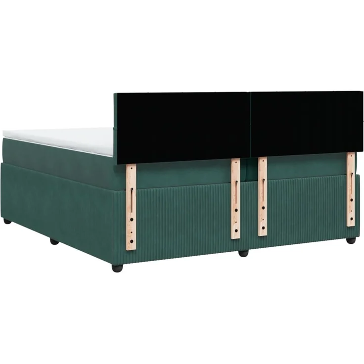 vidaXL Boxspringbett mit Matratze Dunkelgrün 200x200 cm Samt 3287833 – Bild 10