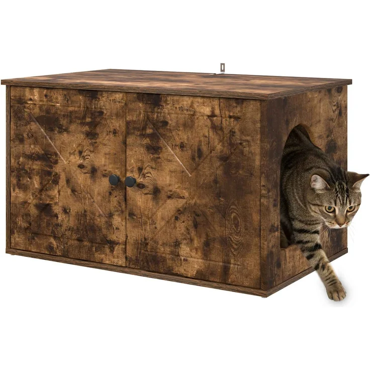 vidaXL Katzenhaus Geräucherte Eiche 85 x 55 x 50 cm Holzwerkstoff 8000730 – Bild 3