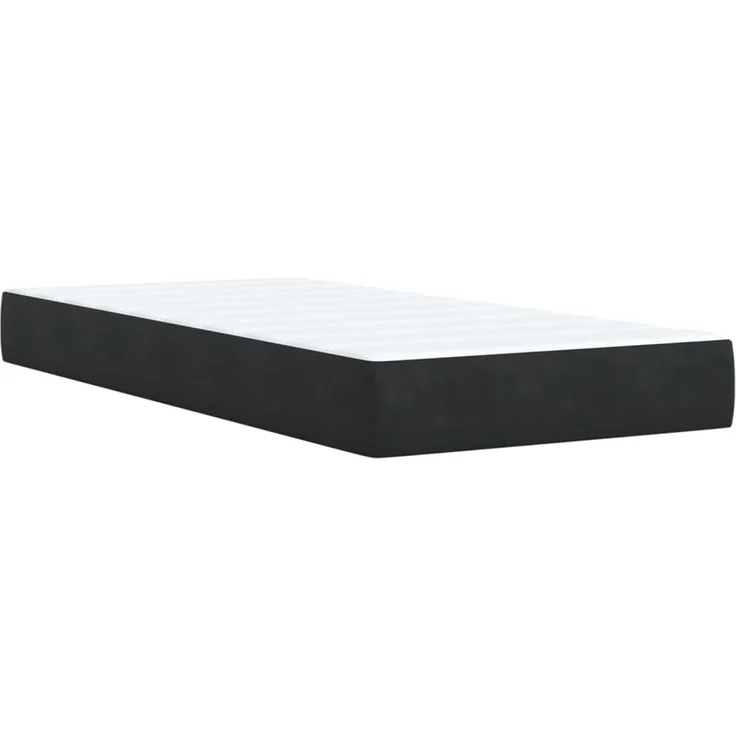 vidaXL Boxspringbett mit Matratze Schwarz 100x200 cm Samt 3287670 – Bild 7