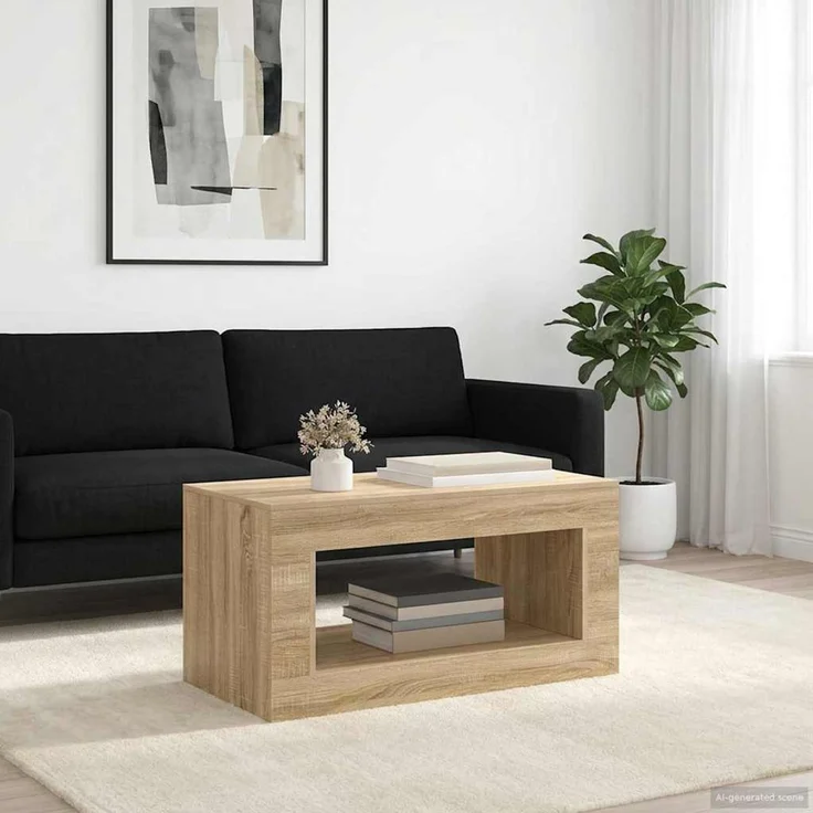 vidaXL Couchtisch Sonoma-Eiche 99.5 x 50 x 50 cm Holzwerkstoff 899905 – Bild 1