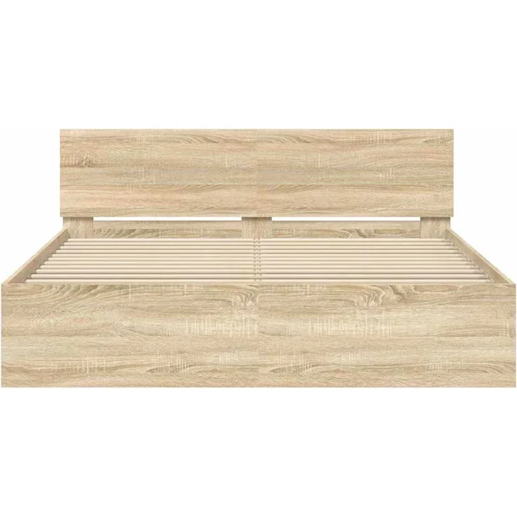 vidaXL Bettgestell mit Kopfteil Sonoma 152 x 203 cm Holzwerkstoff 3402861 – Bild 5